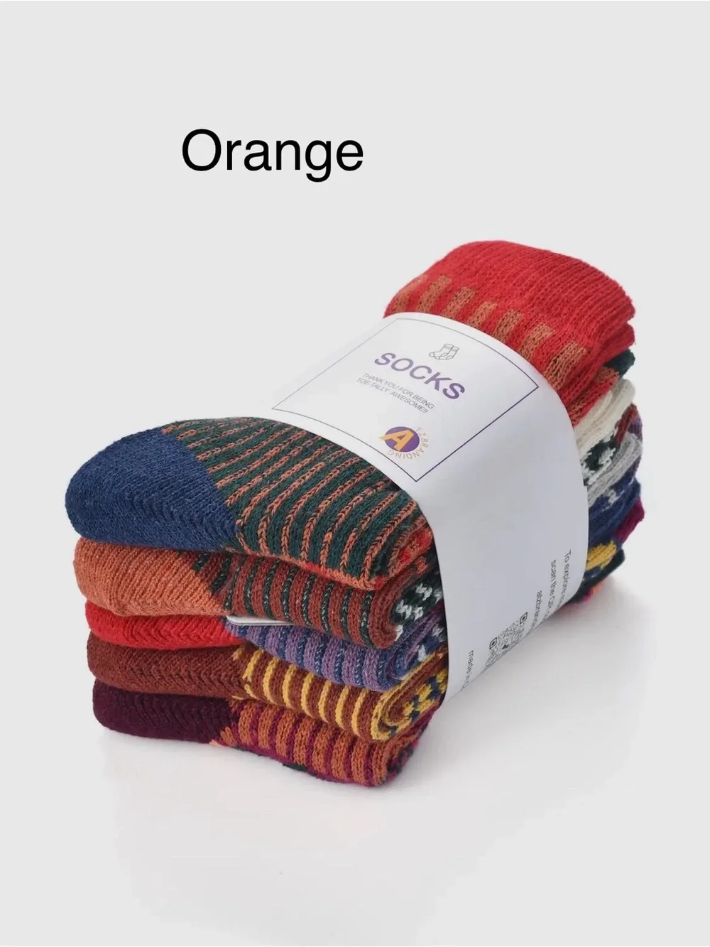 Rufia - 5 Pairs Bohemian Wool-Blend Socks Set